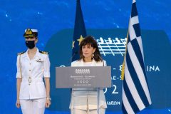 H ΠτΔ κα Κατερίνα Σακελλαροπούλου κατά τη διάρκεια της ομιλίας της
