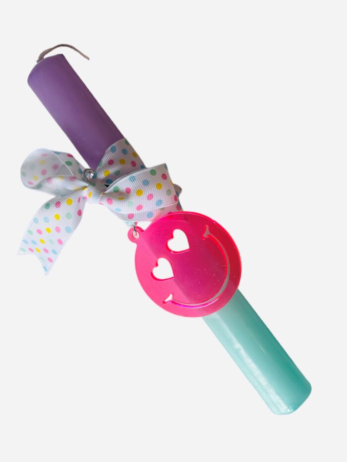 Λαμπάδα Neon Ροζ Smiley 1